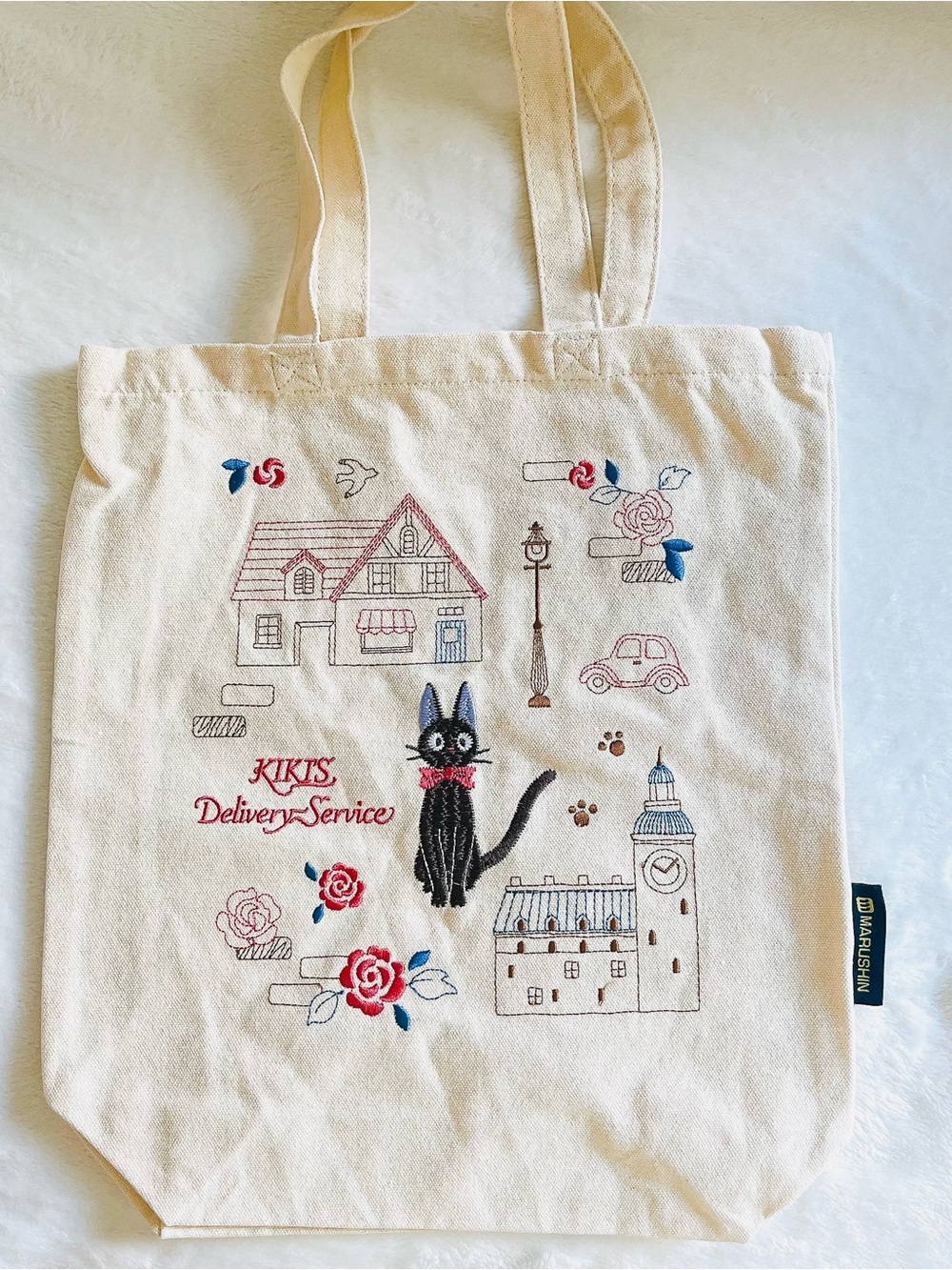 Marushin Studio Ghibli Kiki's Delivery Service Jiji Cat Canvas Tote Shoulder Bag